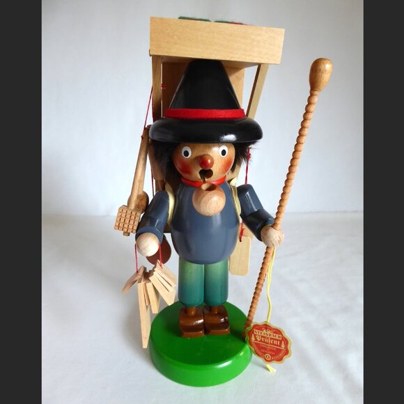 NEW 11” STEINBACH GERMANY MERCHANT MERCATOR PEDDLER WOOD INCENSE SMOKER - Picture 2 of 16